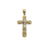 Two-Tone Filigree Crucifix Pendant (14K)