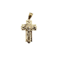 Diamond-Cut Sun Mote Crucifix Pendant (14K)
