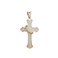 Ring With Iced Out Cross Pendant (14K