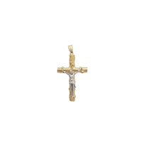 Wood-Grained Crucifix Pendant (14K)