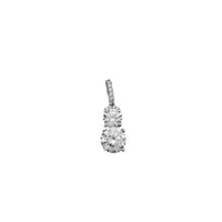 Double Round Shape Cubic Zirconia Pendant (Silver)
