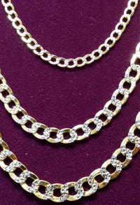 Two-Tone Lightweight Flat-Link Cuban Necklace 10K - Lucky Diamond 恆福珠寶金行 New York City 169 Canal Street 10013 Jewelry store Playboi Charlie Chinatown @luckydiamondny 2124311180