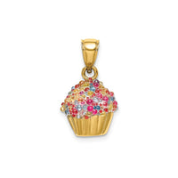 Colored Bead Cupcake Pendant (14K)