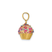 Colored Bead Cupcake Pendant (14K)