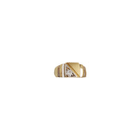 Two-Tone Zirconia Square Signet Ring (14K)