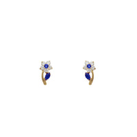Curved Flower Stud Earrings (14K)