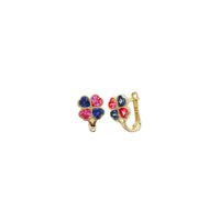 Cubic Zirconia Clover Earrings (14K)