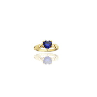 "X" & Heart Gemstone Stackable Ring (14K)