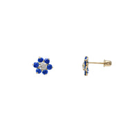 Zirconia Flower Stud Earrings (14K)