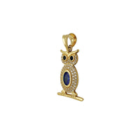 Owl Color Stone Pavé Pendant (14K)