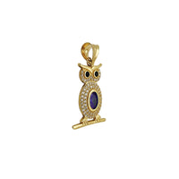 Owl Color Stone Pavé Pendant (14K)