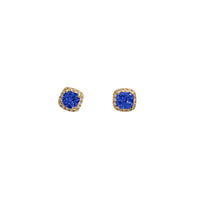 Zirconia Halo Cushion Stud Earrings (14K)