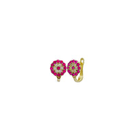 Iced-Out Flower Earrings (14K)