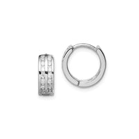 2-Row CZ Huggie Earrings (Silver)