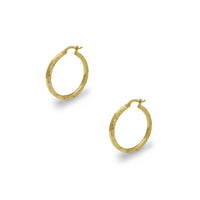 Diamond-cuts Hoop Earrings (14K)
