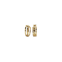 Diamond-Cut Outlined Huggie Earrings (14K)