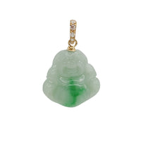 Diamond Green Buddha Pendant (14K)