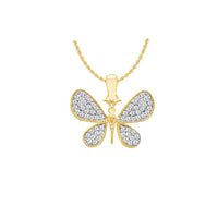 Diamond Butterfly Pendant (14K)