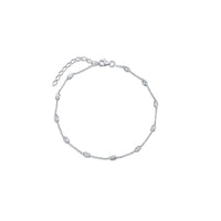 Diamond-Cut Ball Anklet (Silver)