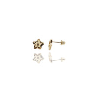 Diamond-Cut Star CZ Stud Earrings (14K)