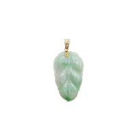 Diamond Leaf Jade Pendant (14K)
