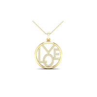 Diamond Love Circle Pendant (14K)