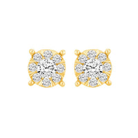 Diamond Round Stud Earrings (14K)