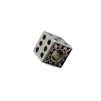 Antique-Finish Dice Charm (Silver)