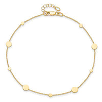 Disc Design Anklet Bracelet (14K).