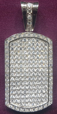 Military Dog Tag Pendant CZ Silver - Lucky Diamond 恆福珠寶金行 New York City 169 Canal Street 10013 Jewelry store Playboi Charlie Chinatown @luckydiamondny 2124311180