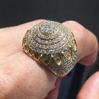 Oversized Diamond Dome-Top Ring (14K)