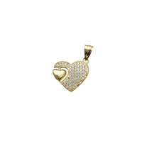 CZ Conjoined Heart Pendant (14K)