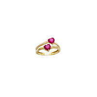Double Heart CZ Ring (14K)