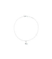 Double Heart Dangle Charm Anklet (14K).