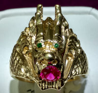 Dragon Head Men's Ring (14K) - Lucky Diamond 恆福珠寶金行 New York City 169 Canal Street 10013 Jewelry store Playboi Charlie Chinatown @luckydiamondny 2124311180