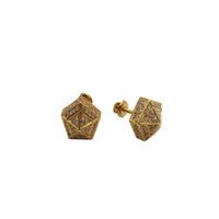 Diamond Pentagonal Pyramid Earring (10K)
