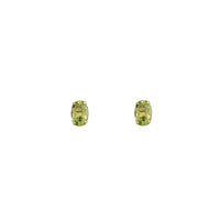 Oval Peridot Stud Earrings (14K)