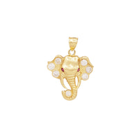 Zirconia Elephant Head Pendant (14K)