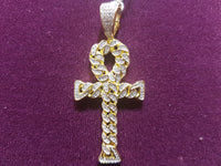 Iced-Out Cubanlink Ankh Pendant Silver - Lucky Diamond 恆福珠寶金行 New York City 169 Canal Street 10013 Jewelry store Playboi Charlie Chinatown @luckydiamondny 2124311180