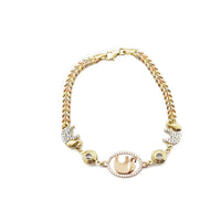 Tricolor Elephant Fancy Bracelet (14K)
