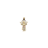 Tricolor Halo Divine Child Pendant (14K)