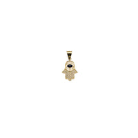 Yellow Gold CZ Evil Eye's Hamsa Pendant (14K)