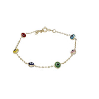 Colorful Evil Eye Charm Baby Bracelet (14K).