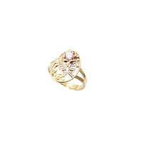 Tricolor Butterfly & Flower Lady's Ring (14K)