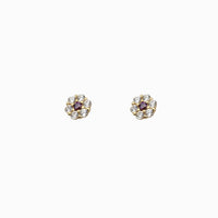 Purple Zirconia Flower Stud Earrings (14k)
