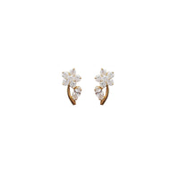 Curved Flower Stud Earrings (14K)