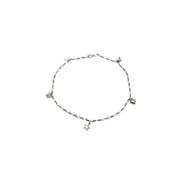 Dainty Charm Figaro Anklet Bracelet (14K).