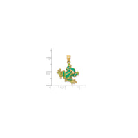 Green Enameled Frog Pendant (14K)