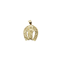 Diamond-Cut Horse Shoe Saint Jude Pendant (14K)