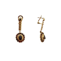 Dangling Garnet Sundome Earrings (14K)